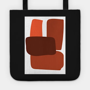 Abstract Monochromatic Red and Brown Geometric Shapes Graphic Art Print Tote