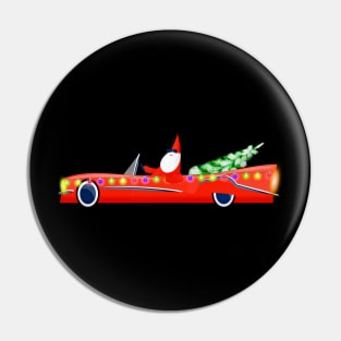 Merry Christmas Cool Santa In Car Pin