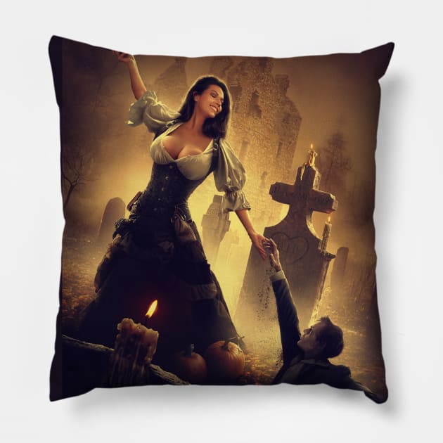 Dance with the Dead Pillow by Jeff Chapman