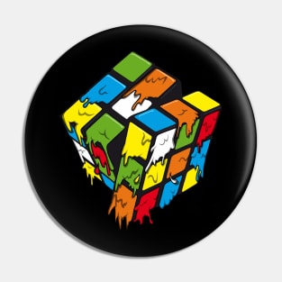 Rubik Cube Color Drops Pin