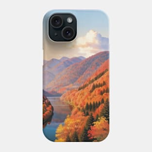 Lovely Autumn River with Orange Trees Phone Case