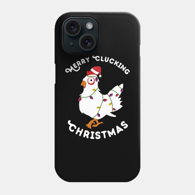 Merry Clucking Christmas Eve Pajama Funny Chicken Santa Pun Phone Case by MasliankaStepan