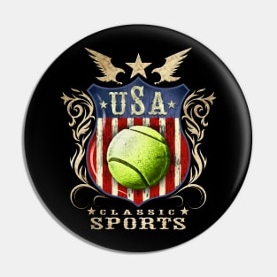 USA Classic vintage Tennis sports logo. Pin