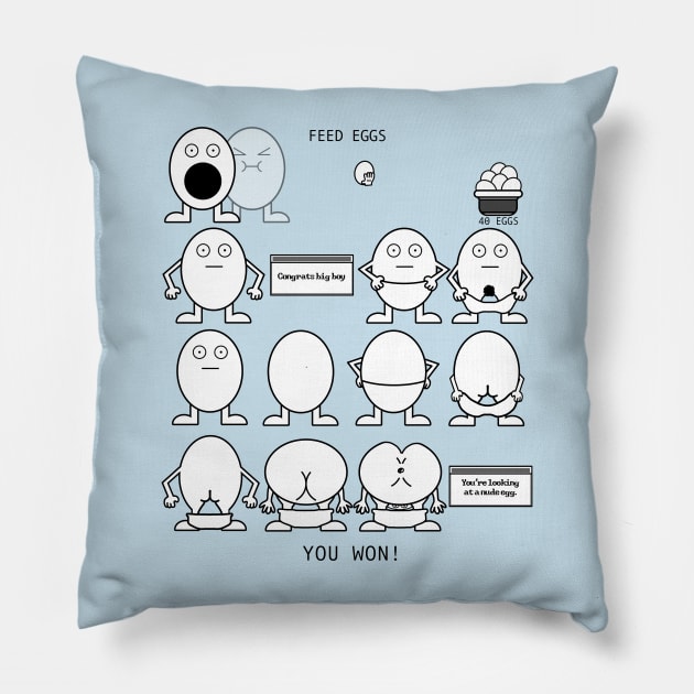 Eggman Game / Feed Eggs Game ITYSL Pillow by darklordpug