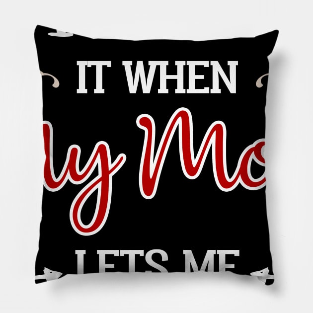 I Love My Mom T-shirt Funny Gift Teen Boy Gamer Pillow by Danielsmfbb