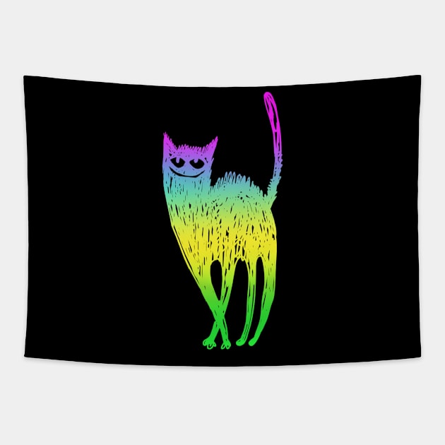 angry cat Tapestry by sandyland