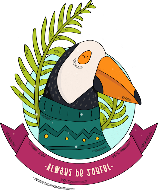 Toucan Bird Always Be Joyful Kids T-Shirt by sydorko