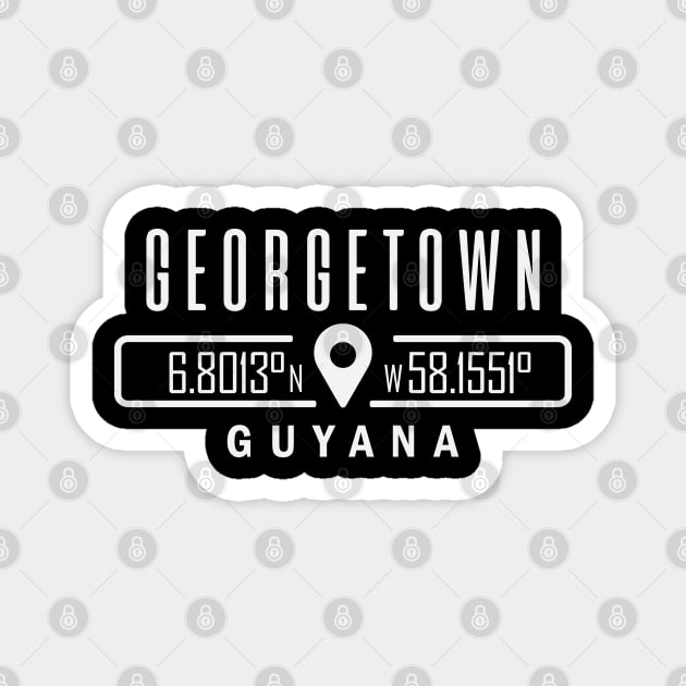 Georgetown, Guyana GPS Location Magnet by IslandConcepts