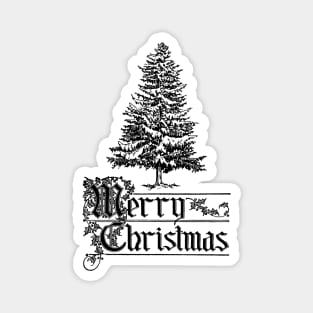 Merry Christmas with Conifer Tree Magnet