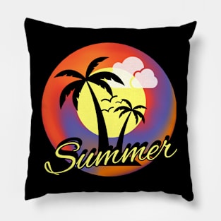 Summer shirt design with palm trees Pillow