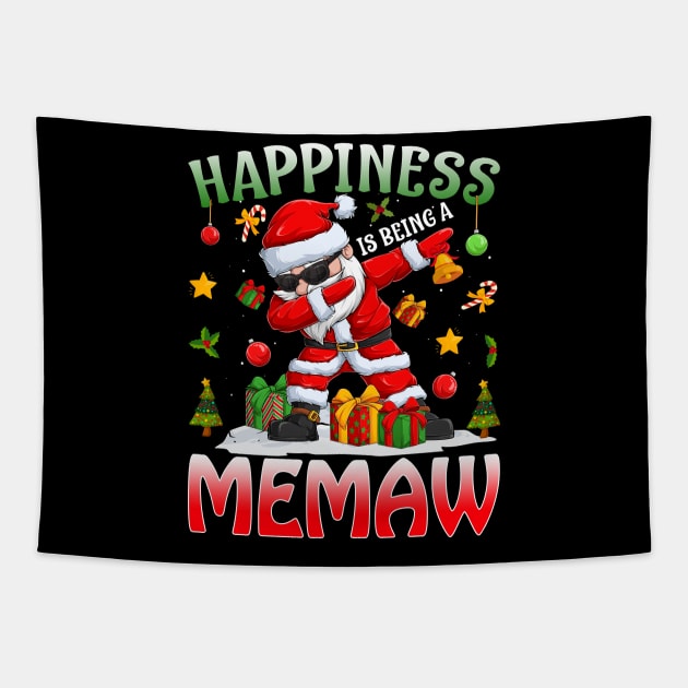 Happiness Is Being A Memaw Santa Christmas Tapestry by intelus