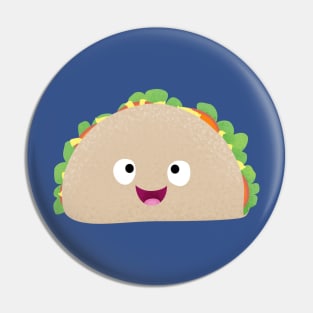 Cute happy smiling taco cartoon illustration Pin