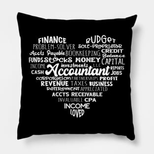 Heart Accountant Word Cloud Pillow