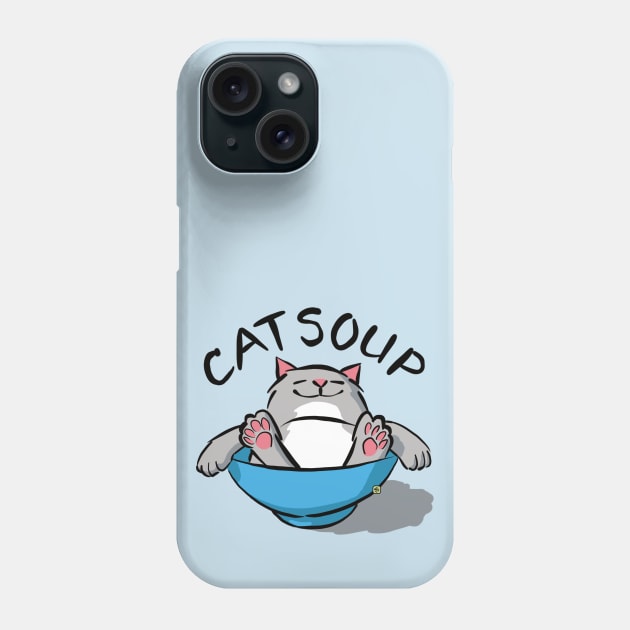 Cat Soup Phone Case by Sue Cervenka