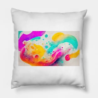 Modern Contemporary Abstract Watercolor Colorful Multicolored Cosmic Splash Galaxy Pillow