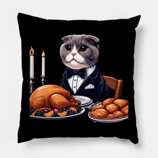 British Shorthair Cat Thanksgiving Pillow