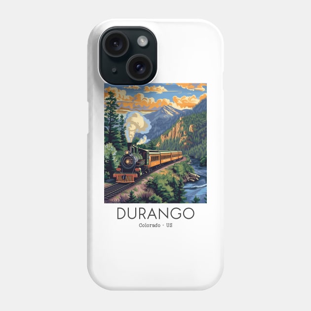 A Vintage Travel Illustration of the Durango and Silverton Narrow Gauge Railroad - Colorado - US Phone Case by goodoldvintage