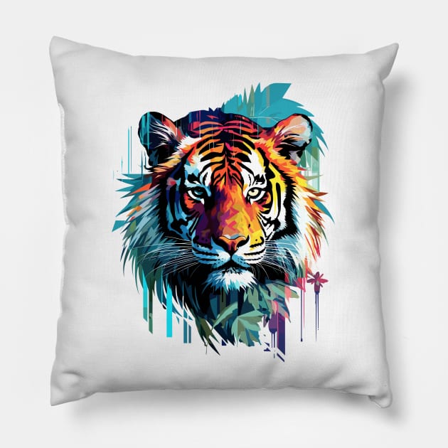 Tiger Beast Animal World Predator Wild Nature Wilderness Pillow by Cubebox