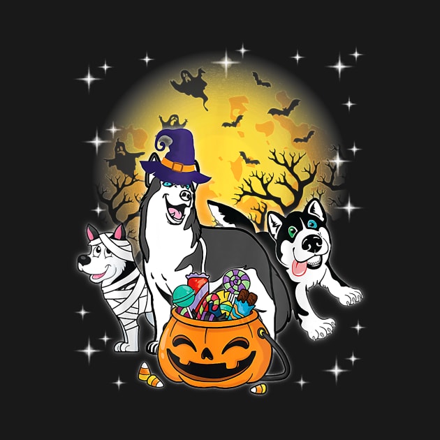 Husky Mummy Witch Dog Moon Halloween by JaydeMargulies