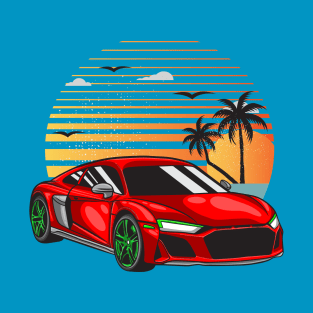 Red R8 on beach T-Shirt