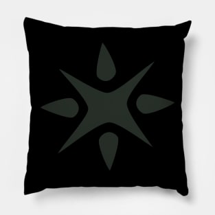 Large Geometric abstract snowflake in forest green Pillow