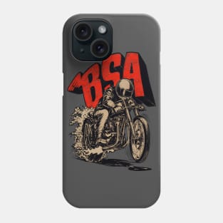 Vintage Retro BSA Street Racer Motorcycle Motormaniac Phone Case