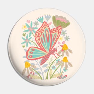 BUTTERFLY LANDING Cute Bug Insect Floral - UnBlink Studio by Jackie Tahara Pin