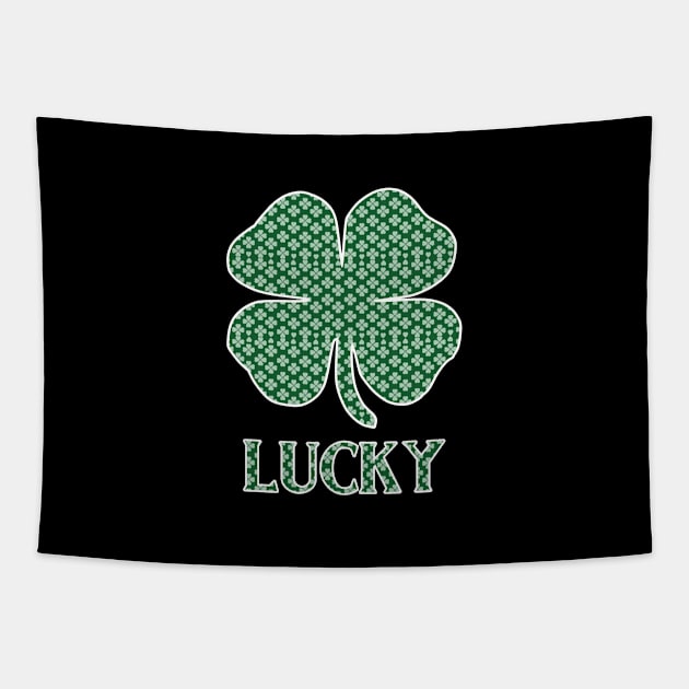 Irish Lucky Green St Patricks Day Clover Tapestry by SpaceManSpaceLand