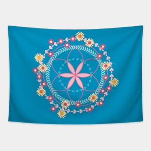 Daisy Flowers Love Hearts Tapestry