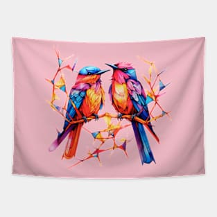 Geometric Birds Tapestry