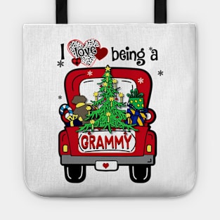 I Love Being A Grammy Tree Truck - Happy Family New Christmas Tote