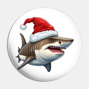 Christmas Shark Pin