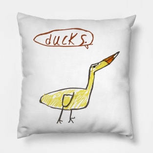 kids art ducks Pillow