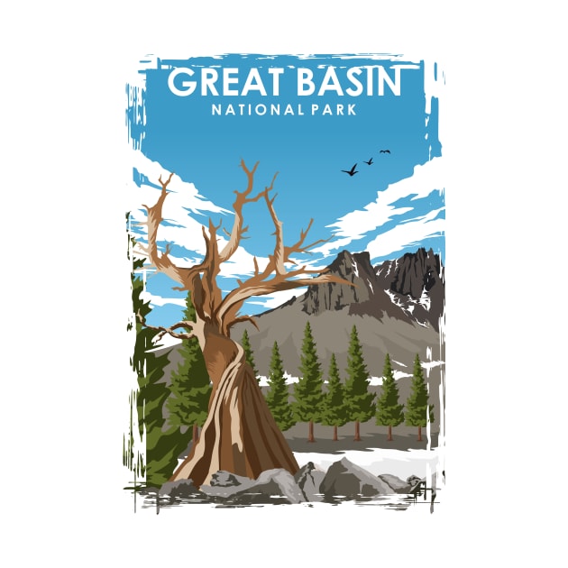 Great Basin National Park Travel Poster by jornvanhezik