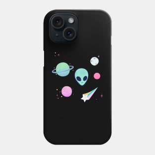 Alien With Stars And Planets Colorful Phone Case