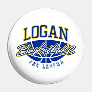 Logan Basketball The Legend Custom Player Your Name Pin