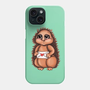 Hedgehog with love letter Phone Case