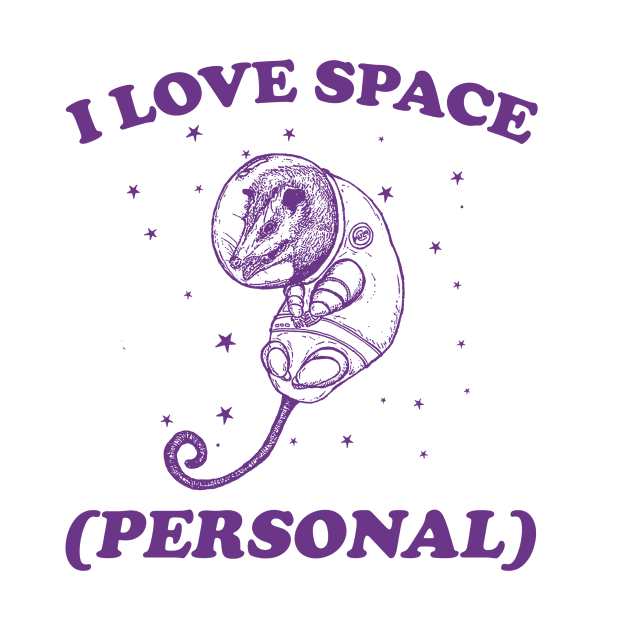 i love space ( personal ) - Retro Cartoon T Shirt, Possum Meme by CamavIngora