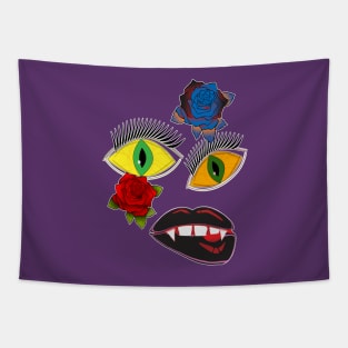 Creepy Girlish Pattern Tapestry