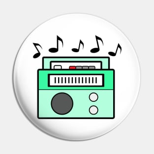 Vintage Transistor Radio - Vector Illustration Pin