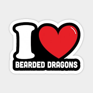 Red Heart I Love Bearded Dragons Magnet