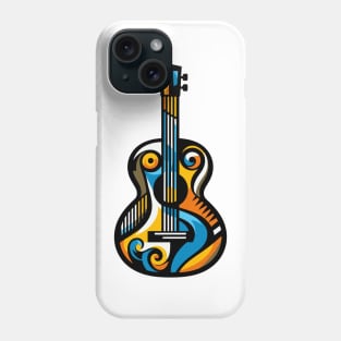 Guitar illustration. Guitar illustration in cubist style Phone Case