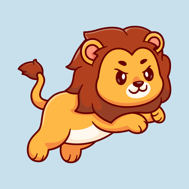 Cute Lion Jumping Cartoon by Catalyst Labs