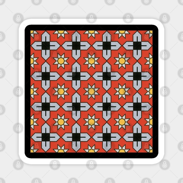 Seamless Pattern, Moroccan Mosaic Pattern Magnet by hichamArt