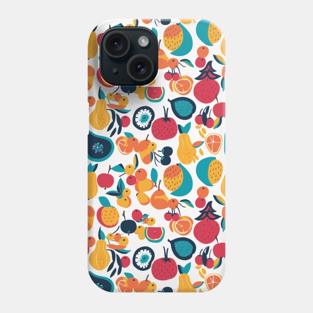 Colorful Fruit Motif in Seamless Pattern V6 Phone Case by Family journey with God