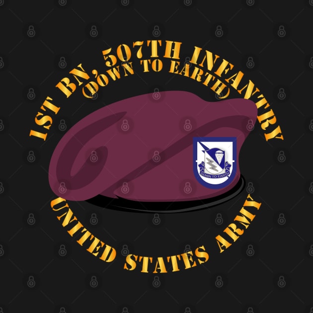 1st Bn - 507th Infantry - Beret w DUI - Down to Earth by twix123844