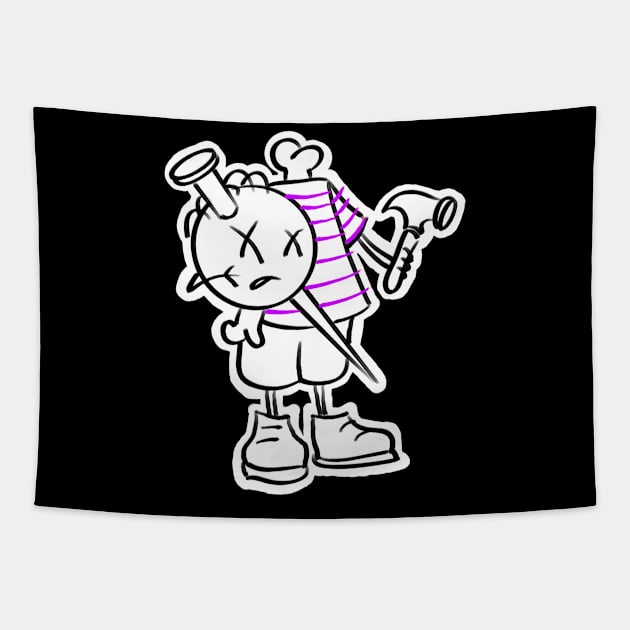 Mr. Sinmo purple Tapestry by Sinister Motives Designs