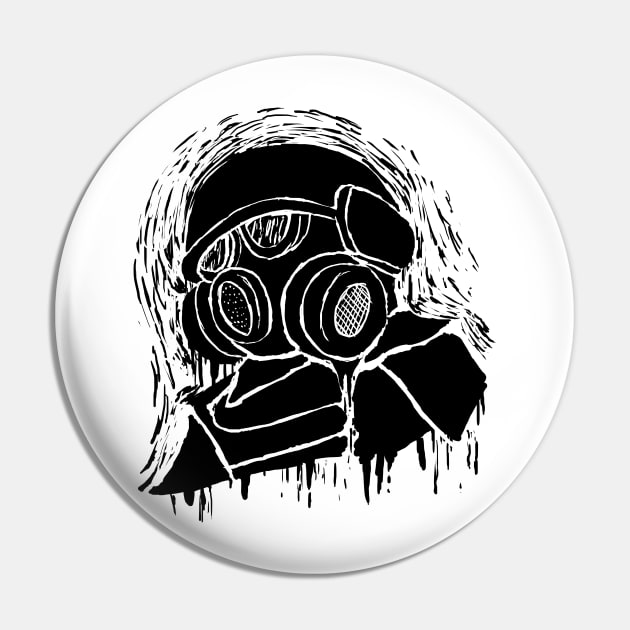 Gas Mask Scribble Pin by SuperCes