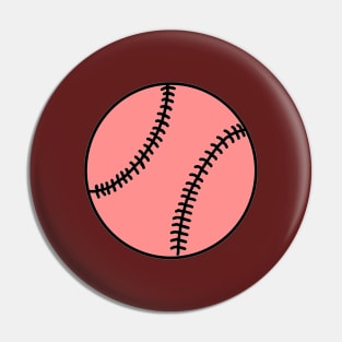 Light Red Baseball Ball - Doodle Pin