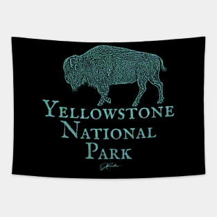 Yellowstone National Park Walking Bison Tapestry